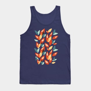 Orange Blue Yellow Geometric Autumn Leaves Tank Top